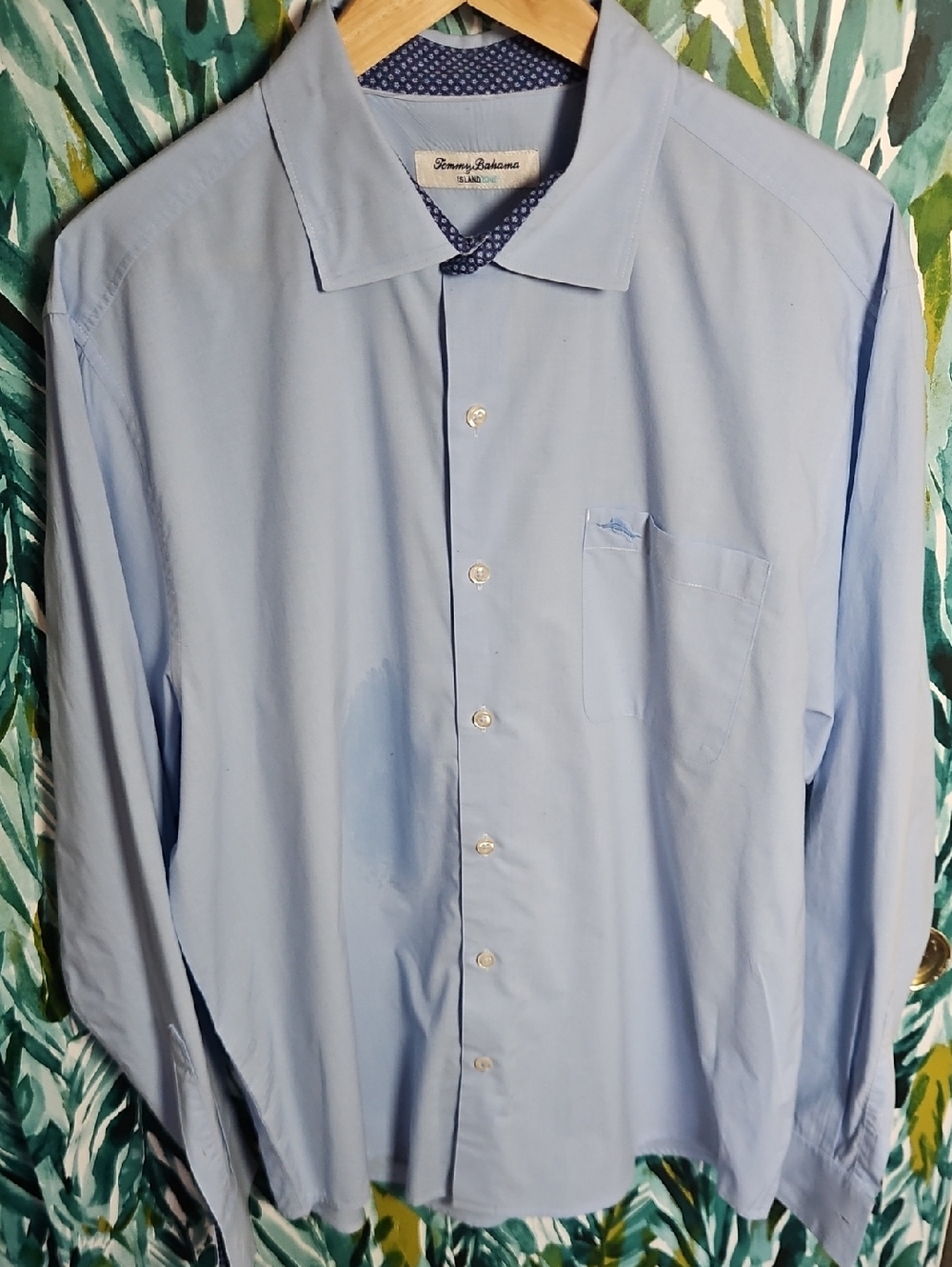 Tommy Bahama Light Blue Men's Long-Sleeve Button-Down Shirt